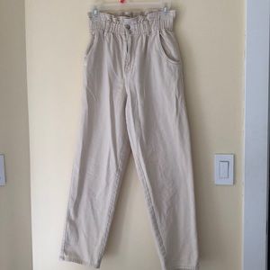 H&M white/cream paperbag pants